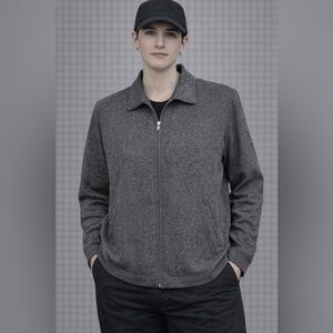 Christopher & Banks Men's Heathered Gray Zip-Up Jacket